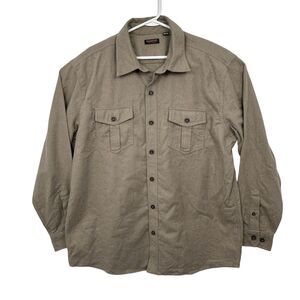 Ridgecut Toughwear Chamois Button Front Shirt Long Sleeve Mens Size XL Tan Khaki